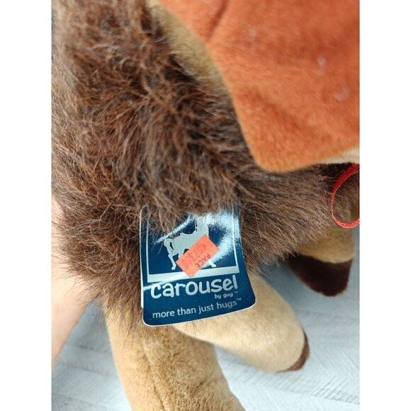 Vintage Murphy Moose Plush Toy Red Plaid Hat 15" Carousel By Guy - Picture 2 of 12